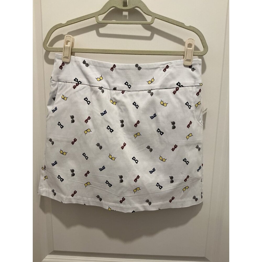 Hope & Harlow Skort Size 8 White Summer Colored Sunglasses Print Stretchy NWT